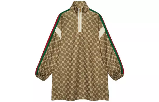Платье женское Gucci с длинными рукавами, хаки