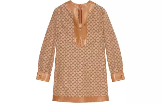 Платье женское Gucci с длинными рукавами, бежевый