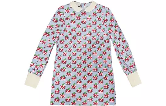 Платье женское Gucci с длинными рукавами, синий / красный