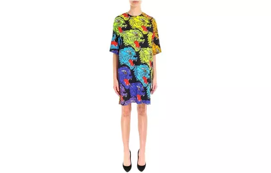 Платье женское Gucci с короткими рукавами, желтый / синий