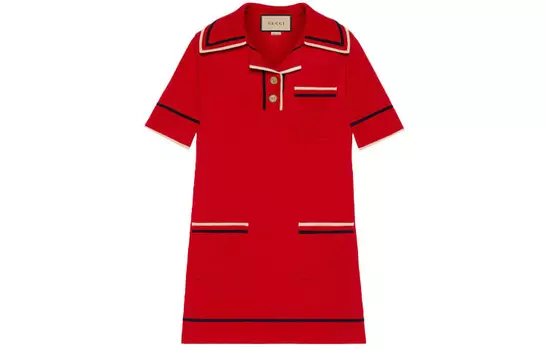 Платье женское Gucci с короткими рукавами, красный / черный