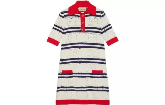 Платье женское Gucci с короткими рукавами, слоновая кость