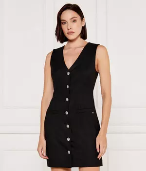 Платье женское Guess Jeans Дорис без рукавов на пуговицах, черный