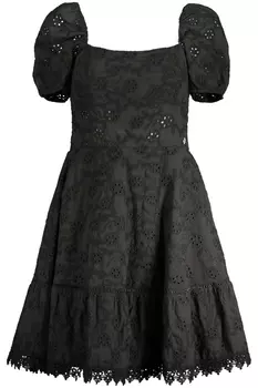 Платье женское Guess Jeans с квадратным вырезом и вышивкой, черный