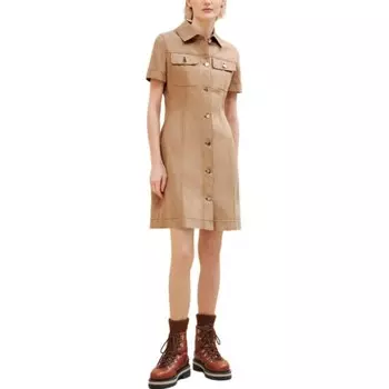 Платье женское Hermes с короткими рукавами, мраморно-бежевый