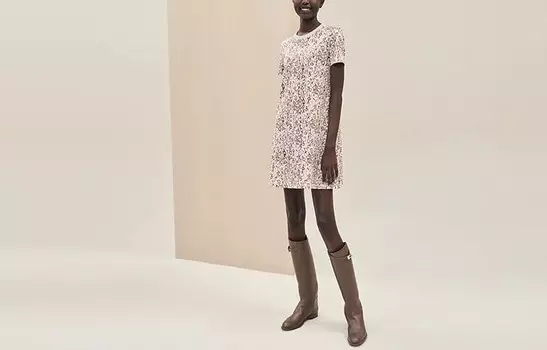 Платье женское Hermes с короткими рукавами, светло-розовый