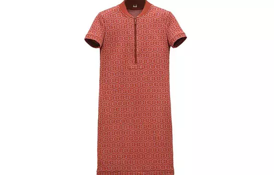 Платье женское Hermes с короткими рукавами, красный