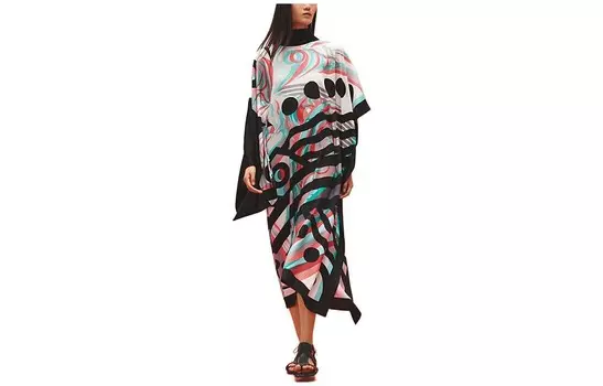 Платье женское Hermes с короткими рукавами, белый / черный