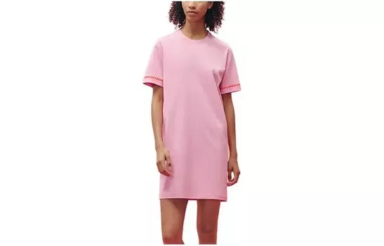 Платье женское Hermes с короткими рукавами, розовый