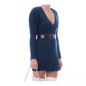 Платье женское из синей шерсти Elisabetta Franchi