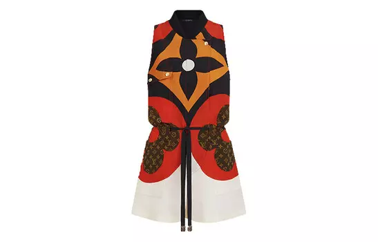Платье женское Louis Vuitton, красный / оранжевый / белый