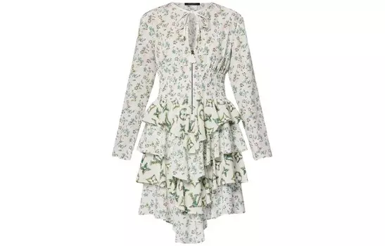 Платье женское Louis Vuitton с длинными рукавами, белый