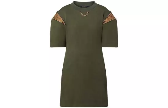 Платье женское Louis Vuitton с короткими рукавами, зеленый