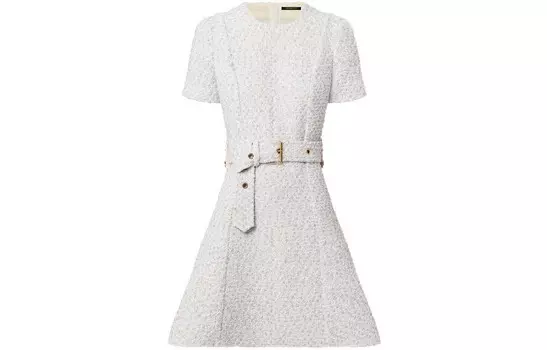 Платье женское Louis Vuitton с поясом, белый