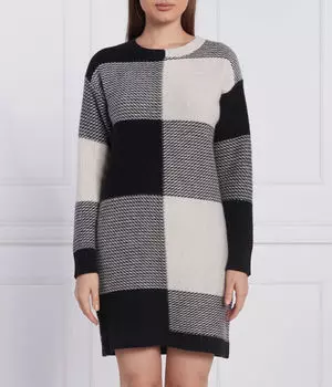 Платье женское Marella Sport клетчатое с добавлением шерсти и кашемира, черный