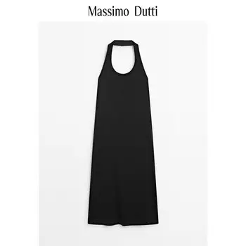 Платье женское Massimo Dutti 2024 элегантное, черный