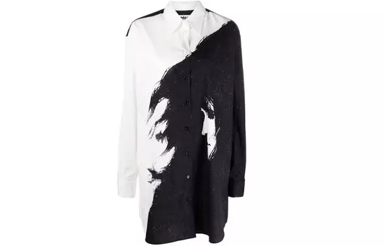 Платье женское Mm6 Maison Margiela с длинными рукавами, черный / белый