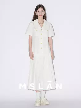 Платье женское Mslan с воротником, кремовый