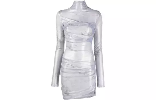 Платье женское Off-White с длинными рукавами, серый