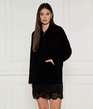 Платье женское Pinko из шерсти и кашемира с кружевом, черный