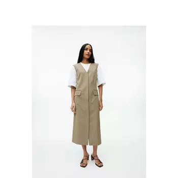 Платье-жилет Arket с V-образным вырезом, коричневый