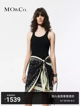 Платье-жилет Moco с запахом в западном стиле, черный