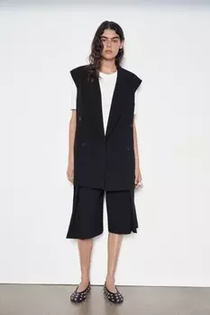 Платье-жилет с поясом коллекция zw ZARA, черный