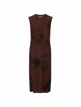 Платье-жилет с принтом Jil Sander, коричневый
