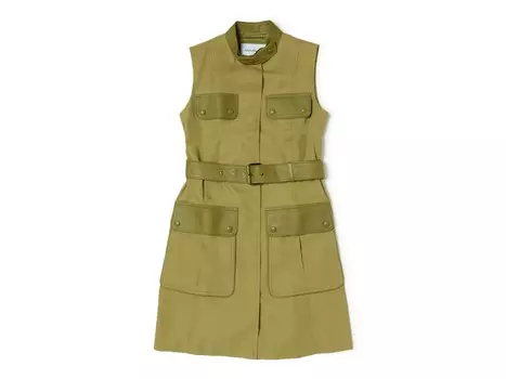 Платье-жилет Salvatore Ferragamo с поясом, зеленый