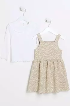 Платье-Животное для девочек на подтяжках River Island, коричневый