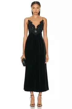Платье Zimmermann Sensory Velvet Slip, черный