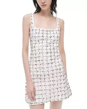 Платье Ziva с металлическим отливом и цветочным декором SIMKHAI, белый