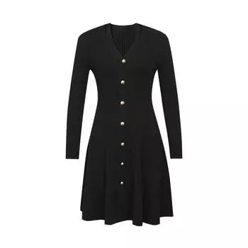 Платье-зонтик Deep Breath с металлической пряжкой, черный