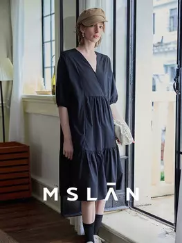 Платье-зонтик Lyocell Mslan трапециевидной формы, черный