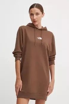 Платье Zumu Hooded Dress из хлопка The North Face, коричневый