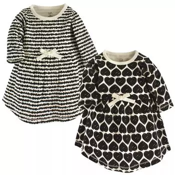 Платья с длинными рукавами из органического хлопка для малышей и девочек-подростков Touched by Nature, 2 шт., сердце Touched by Nature