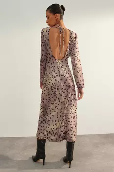 Платья Trendyol атласного, бежевый