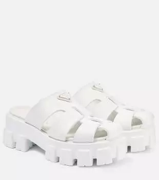 Платформенные рыбацкие сандалии Prada, белый
