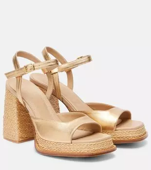 Платформенные сандалии Gracia из металлизированной кожи Souliers Martinez, золотой