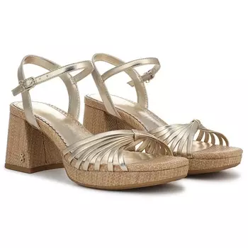 Платформенные сандалии на ремешках Lacey от Sam And Libby, soft gold faux leather
