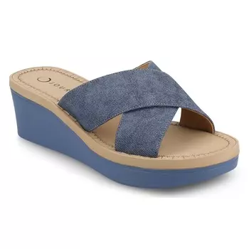 Платформенные сандалии на танкетке Biara Journee, denim