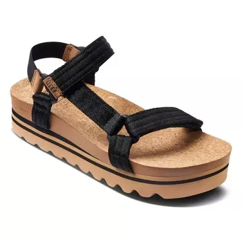 Платформенные сандалии на высоком каблуке Reef, black/tan