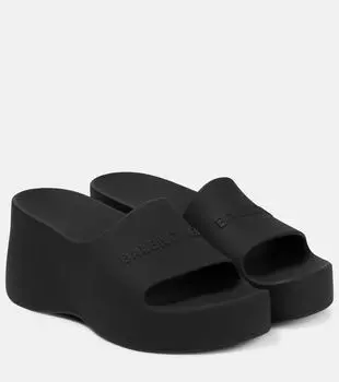 Платформенные слайды Balenciaga, черный