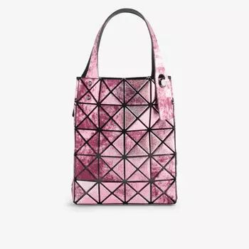 Платиновая мини-сумка-тоут из металлизированной ткани Bao Bao Issey Miyake, розовый