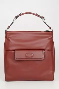 Платиновая женская сумка через плечо из натуральной кожи большого размера B7081 GNDER(R), бургундия