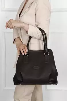 Платиновая женская сумка через плечо из натуральной кожи большого размера B8392 GNDER(R), коричневый