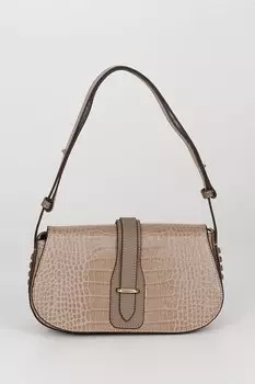 Платиновая женская сумка через плечо небольшого размера из натуральной кожи K8381 GNDER(R), норка