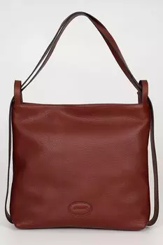 Платиновое женское плечо и рюкзак из натуральной кожи большого размера B7740 GNDER(R), бургундия