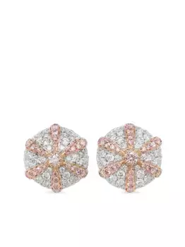 Платиновые серьги с бриллиантами HYT Jewelry, серебяный