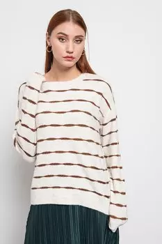 Платиновый свитер с блестящими элементами Vila, белый